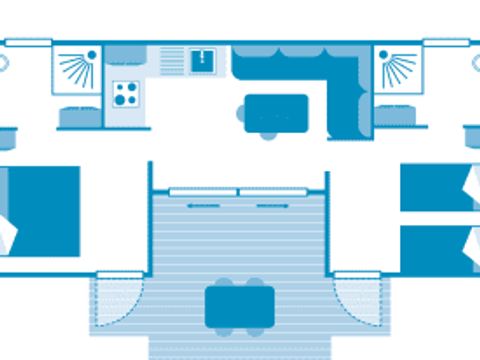 MOBILHOME 4 personnes - Cottage 4p 2ch 2SdB ****