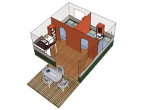 BUNGALOW TOILÉ 5 personnes - Bungalow Toilé Standard 20m² (2 chambres) sans sanitaires