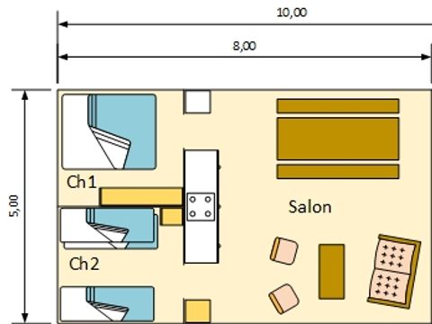 TENTE TOILE ET BOIS 5 personnes - Safari sans sanitaires