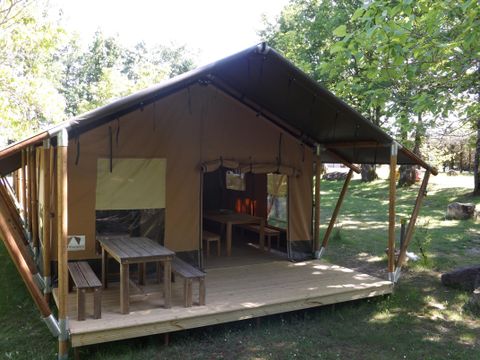 TENTE TOILE ET BOIS 5 personnes - Safari sans sanitaires
