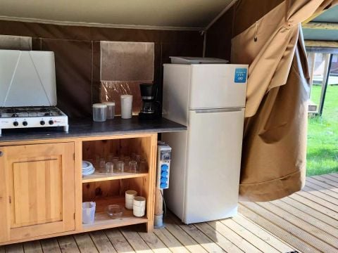 TENTE TOILE ET BOIS 5 personnes - Lodge 3 Pièces 5 Personnes Sans Sanitaire