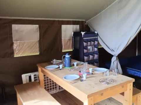 TENTE TOILE ET BOIS 5 personnes - Safari Lodge 3 Pièces 5 Personnes Sans Sanitaire
