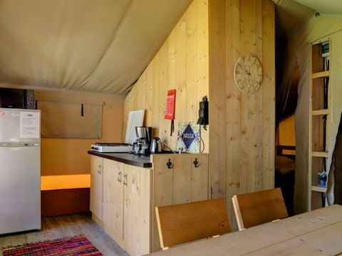 TENTE TOILE ET BOIS 5 personnes - Safari avec sanitaires 5 personnes VODA