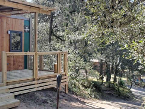 MOBILHOME 2 personnes - NEW//Homeflower Premium 18m² - 1 chambre + Terrasse semi-couverte + LV + TV + Draps + Clim -