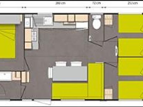 MOBILHOME 6 personnes - Standard 32m² (3 chambres) - terrasse semi-couverte