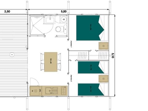 TENTE TOILE ET BOIS 5 personnes - BIRDYLODGE