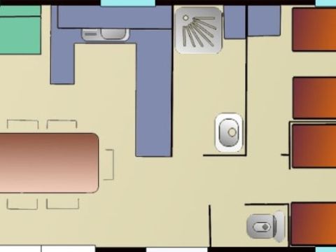 MOBILHOME 7 personnes - Sunêlia Prestige 40m², 6-7pl - 3ch