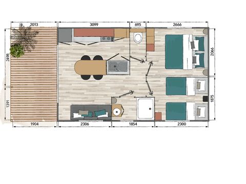 MOBILHOME 4 personnes - mobil-home confort 4 pers