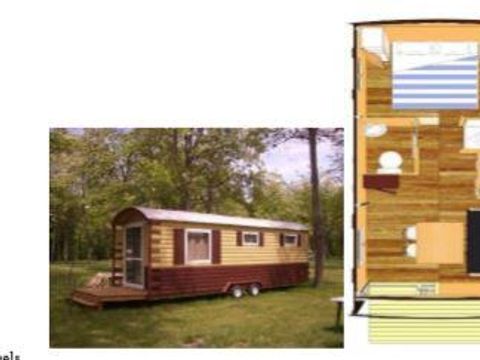 Insolite 4 personnes - Roulotte - 1 chambre 1/4 pers