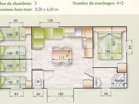MOBILHOME 6 personnes - MH3 WATIPI 36 m²