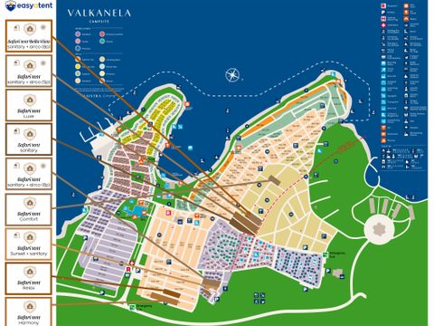 Tente en toile et en bois 5 personnes - Valkanela - Tente safari + sanitaires