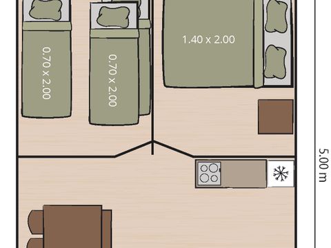 TENTE TOILE ET BOIS 5 personnes - Valkanela - Tente Safari de luxe