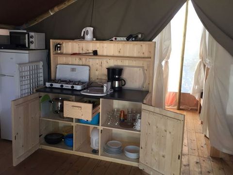 Tente en toile et en bois 5 personnes - Valkanela - Tente Safari Relax