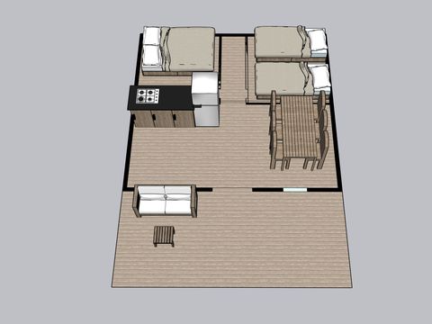 Tente en toile et en bois 5 personnes - Valkanela - Tente Safari Relax