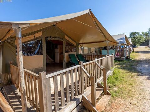 Tente en toile et en bois 5 personnes - Valkanela - Tente Safari Relax