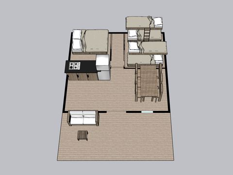 Tente en toile et en bois 5 personnes - Valkanela - Tente Safari Relax