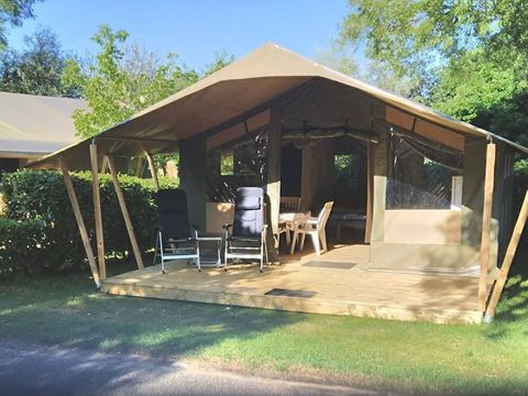 Tente en toile et en bois 5 personnes - Valkanela - Tente safari Harmony