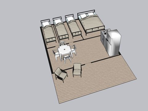 TENTE TOILE ET BOIS 5 personnes - Valkanela - Tente safari Harmony