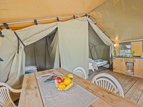 Tente en toile et en bois 5 personnes - Valkanela - Tente safari Harmony