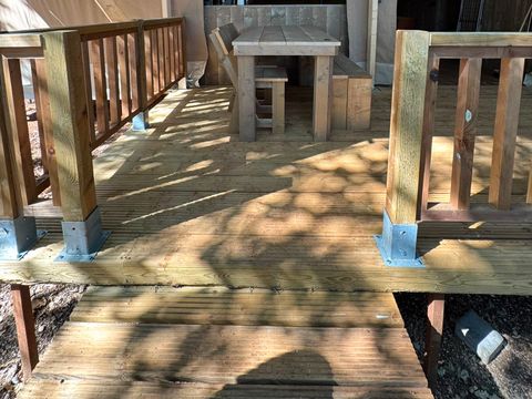 Tente en toile et en bois 5 personnes - Valkanela - Tente Safari Bella Lodge + sanitaires + air conditionné (6P)