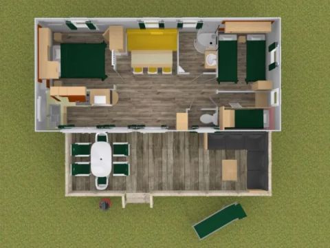 MOBILHOME 7 personnes - Comfort Plus 3 chambres Lounge avec lave-vaisselle