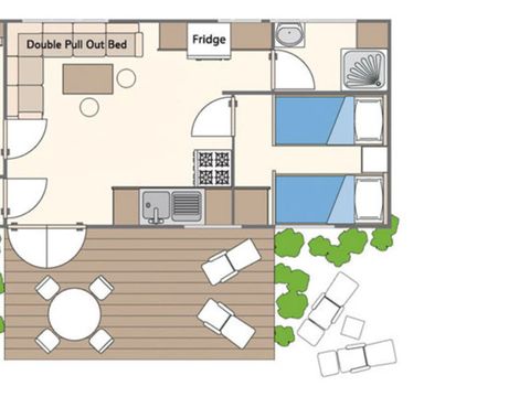 Mobilhome 6 personnes - Classic | 2 Ch. | 4/6 Pers. | Terrasse surélevée non couverte