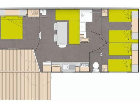MOBILHOME 6 personnes - Mobil-home Confort 6 personnes 3 chambres 37m²