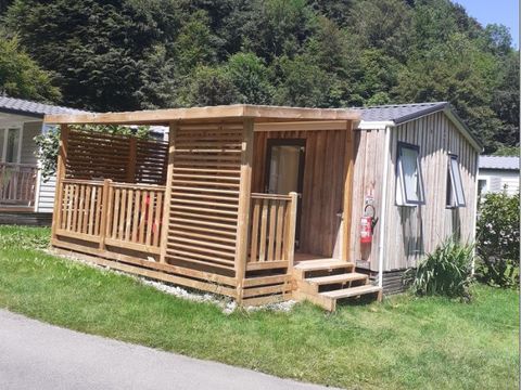 Mobilhome 1/2 personnes - Standard 20m² - 1 chambre - Terrasse semi-couverte 12m² - BBQ