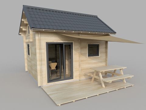 CHALET 5 personnes - Chalet Cabane (sans sanitaires)  Chambre + mezzanine