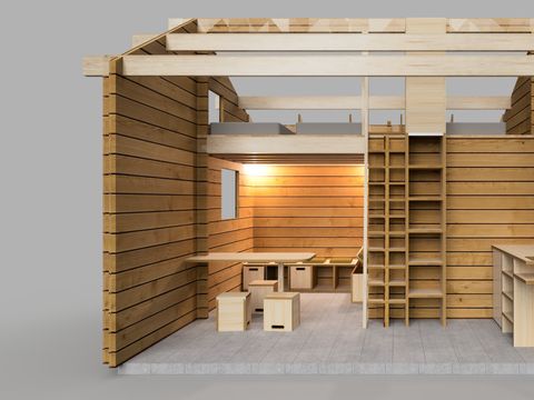 CHALET 5 personnes - Chalet Cabane (sans sanitaires)  Chambre + mezzanine