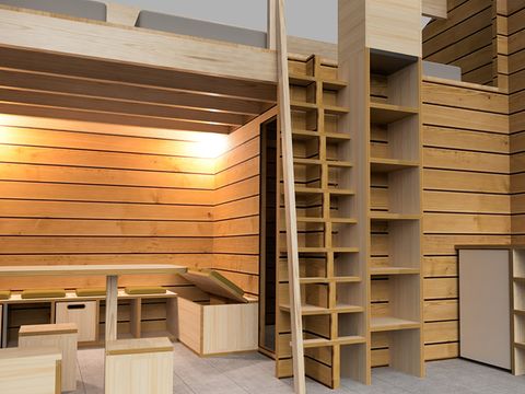 CHALET 5 personnes - Chalet Cabane (sans sanitaires)  Chambre + mezzanine