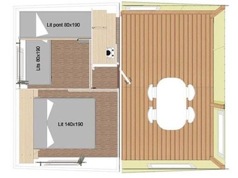 MOBILHOME 5 personnes - TITHOME  (Sans sanitaires)
