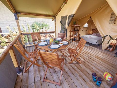 Tente en toile et en bois 5 personnes - Lodge Bali sans sanitaires
