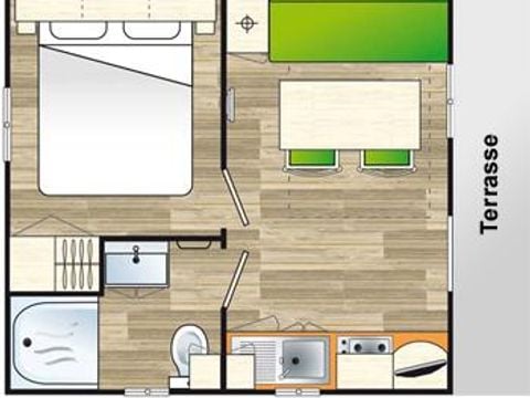MOBILHOME 3 personnes - 1 Chambre
