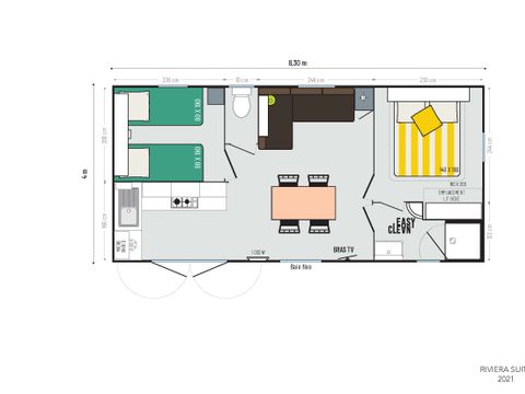 MOBILHOME 4 personnes - MH2 PREMIUM 29 m²