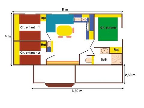 MOBILHOME 4 personnes - WATIPI TEXAS  6 à 8 personnes