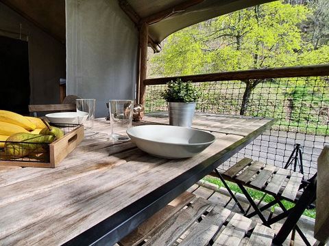 Tente en toile et en bois 4 personnes - ECOLODGE CONFORT sans sanitaires