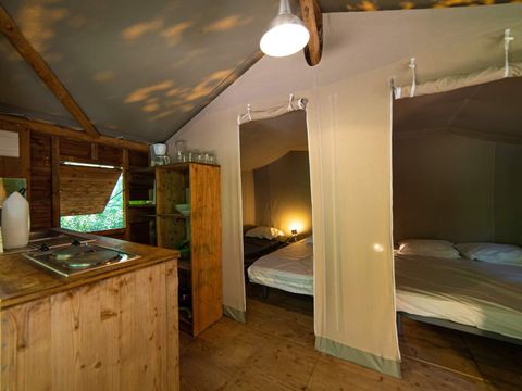 Tente en toile et en bois 4 personnes - ECOLODGE CONFORT sans sanitaires