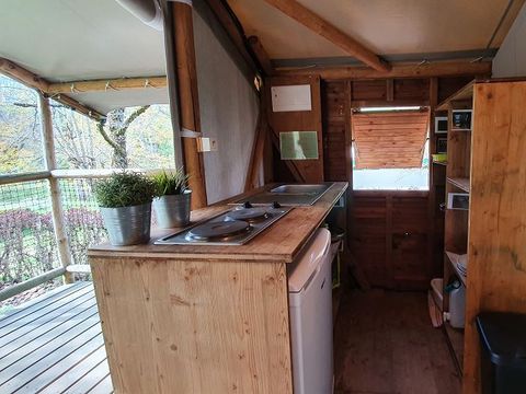 Tente en toile et en bois 4 personnes - ECOLODGE CONFORT sans sanitaires