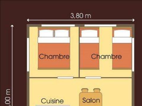 Tente en toile et en bois 4 personnes - ECOLODGE CONFORT sans sanitaires