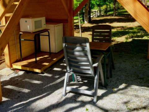 TENTE TOILE ET BOIS 2 personnes - Tente baroudeur sur pilotis