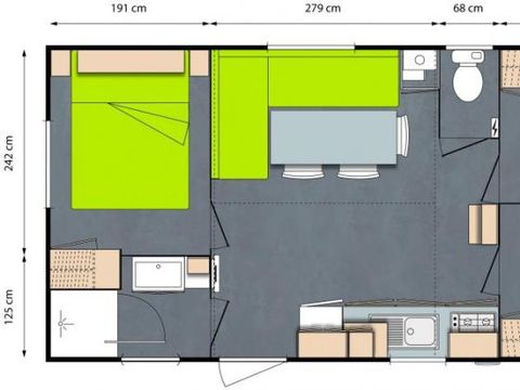 MOBILHOME 6 personnes - Confort 3 chambres 6 pers.