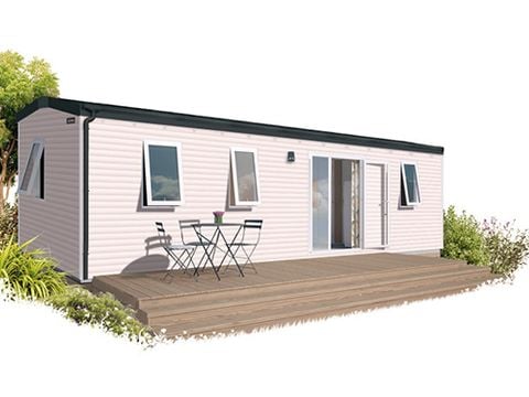 MOBILHOME 6 personnes - Premium 35m² 3 chambres + Climatisation + TV + LV + terrasse couverte