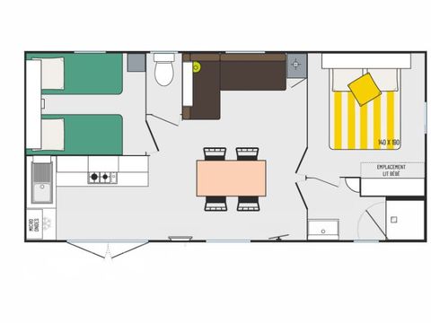 MOBILHOME 7 personnes - Mobil-home Evasion 7 personnes 2 chambres 30m²