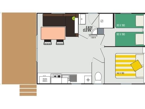 MOBILHOME 5 personnes - Evasion 5 personnes 2 chambres 23m²