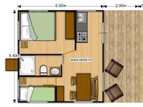 Tente en toile et en bois 4 personnes - > NOUVEAU Tente Safari Premium 2 chambres