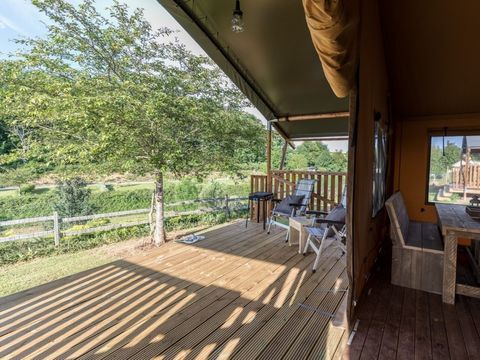 Tente en toile et en bois 4 personnes - > NOUVEAU Tente Safari Premium 2 chambres