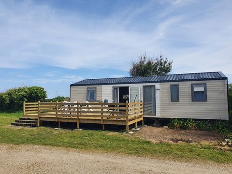 Mobilhome 4 personnes - Premium Natura - 3 chambres - 2 salles de bain -TV+lave-vaisselle avec terrasse - XXL - Vue mer