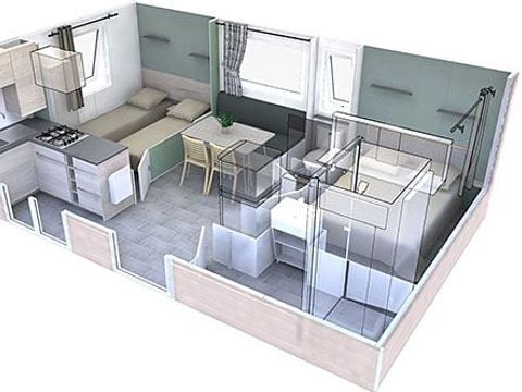 MOBILHOME 4 personnes - Cottage Premium climatisé