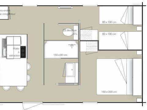 MOBILHOME 5 personnes - Key West - 2 chambres